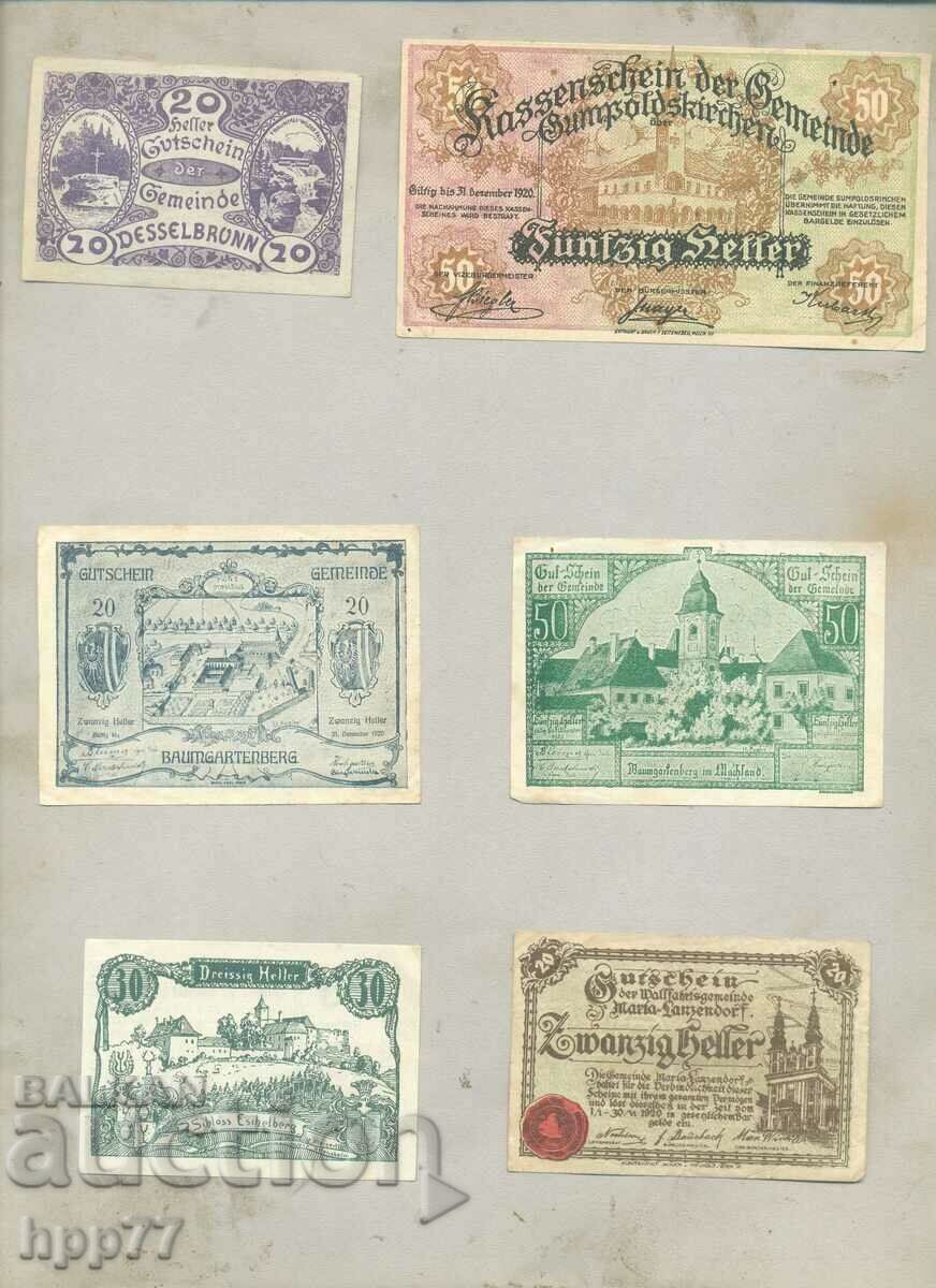 6 different NOTGELD notgeld 15 banknotes