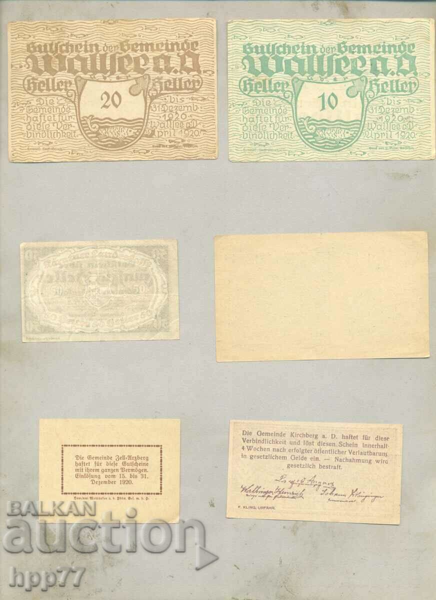 6 different NOTGELD notgeld 22 banknotes with price 9.00 BGN | € 4.60 6 different NOTGELD notgeld 22 banknotes with price 9.00 BGN | € 4.60