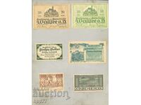 6 different NOTGELD notgeld 22 banknotes