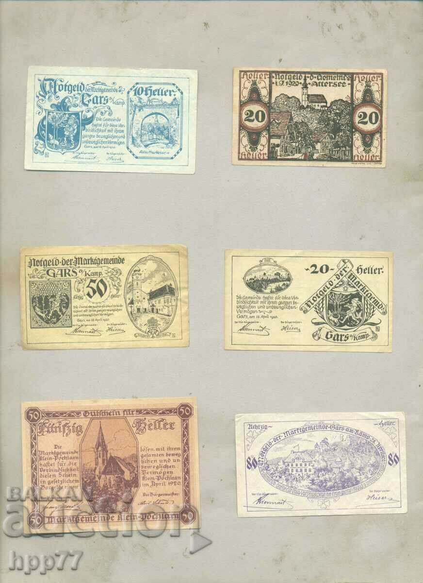6 διαφορετικά χαρτονομίσματα NOTGELD notgeld 28