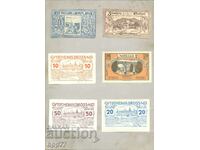 6 different NOTGELD notgeld 32 banknotes