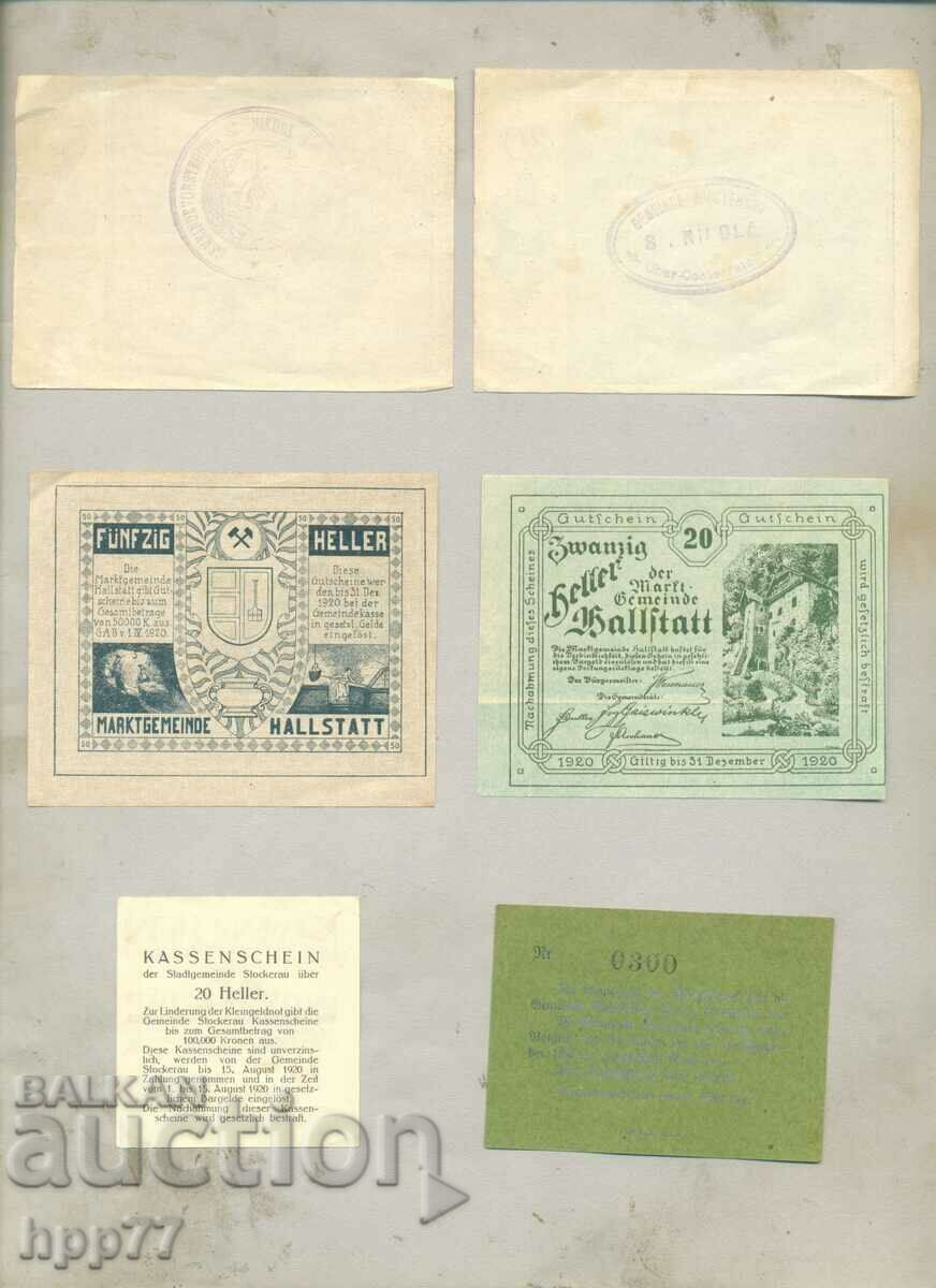 6 different NOTGELD notgeld 34 banknotes with price 9.00 BGN | € 4.60 6 different NOTGELD notgeld 34 banknotes with price 9.00 BGN | € 4.60