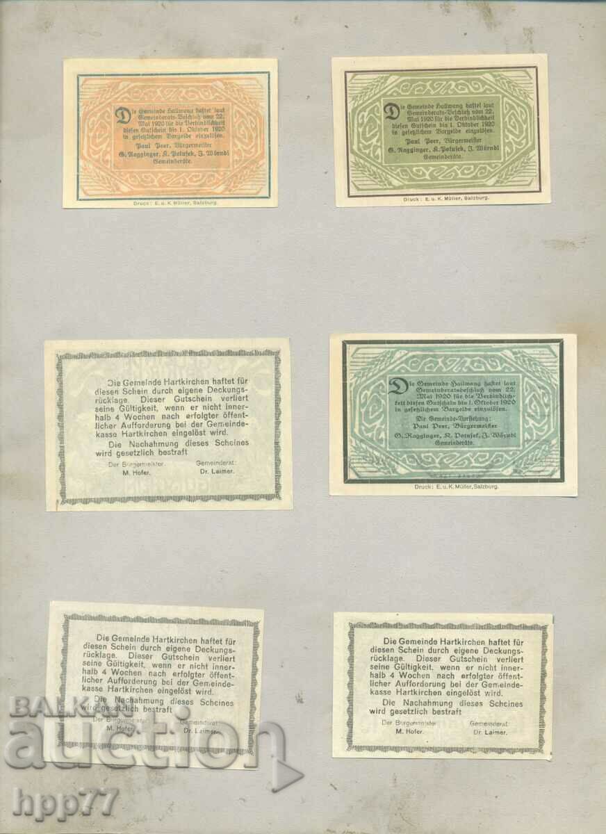 6 different NOTGELD notgeld 36 banknotes with price 9.00 BGN | € 4.60