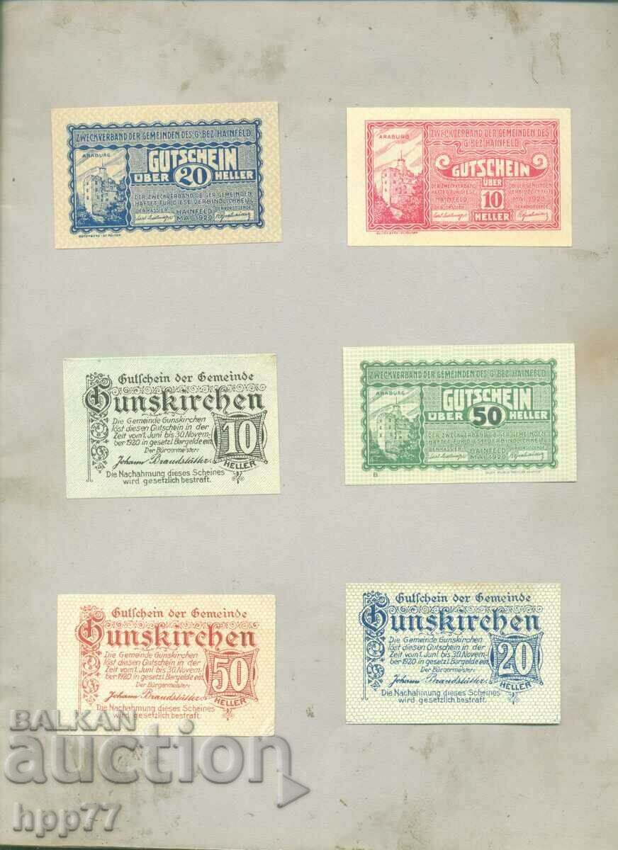 6 different NOTGELD notgeld 37 banknotes