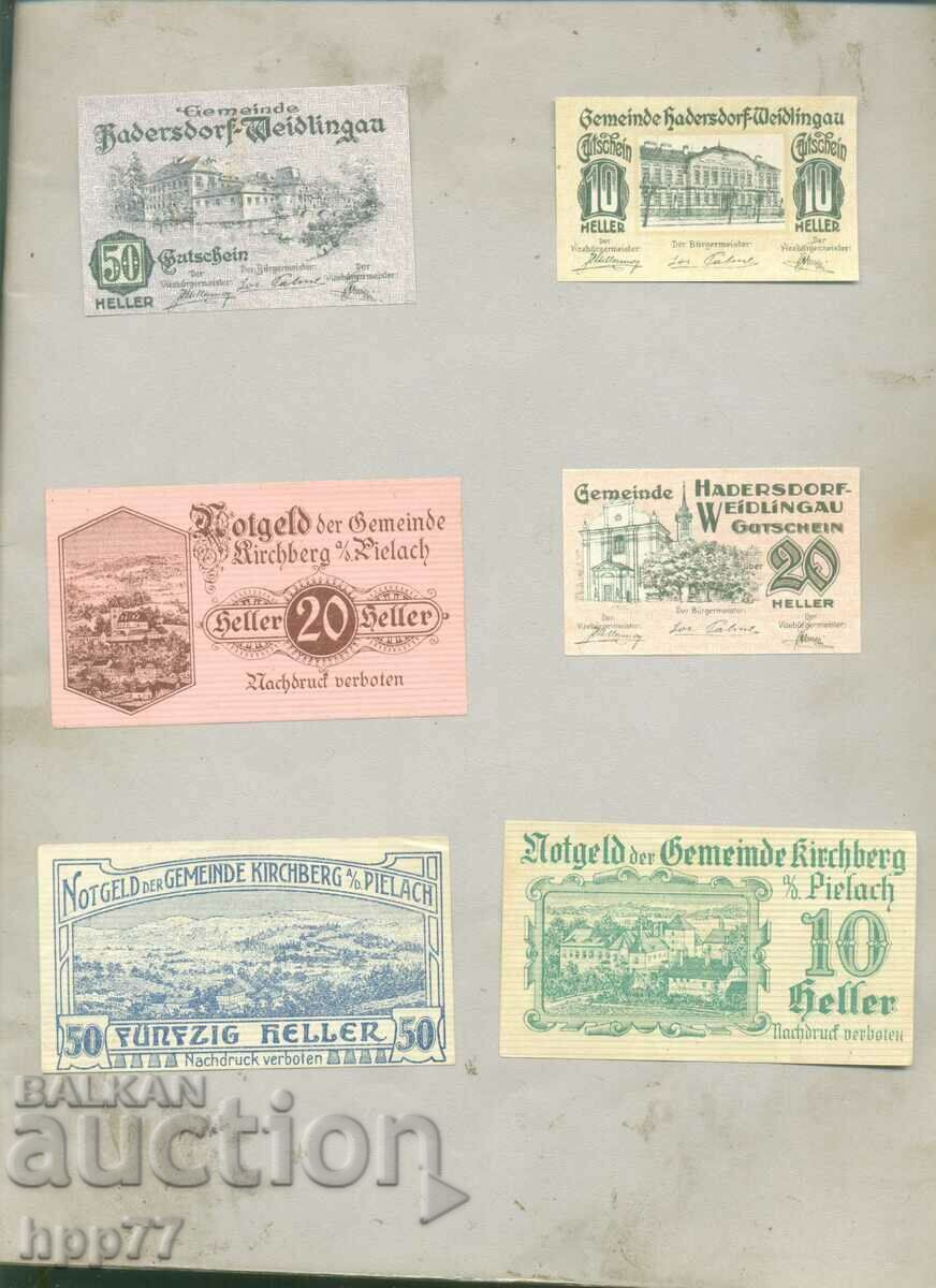 6 different NOTGELD notgeld 38 banknotes