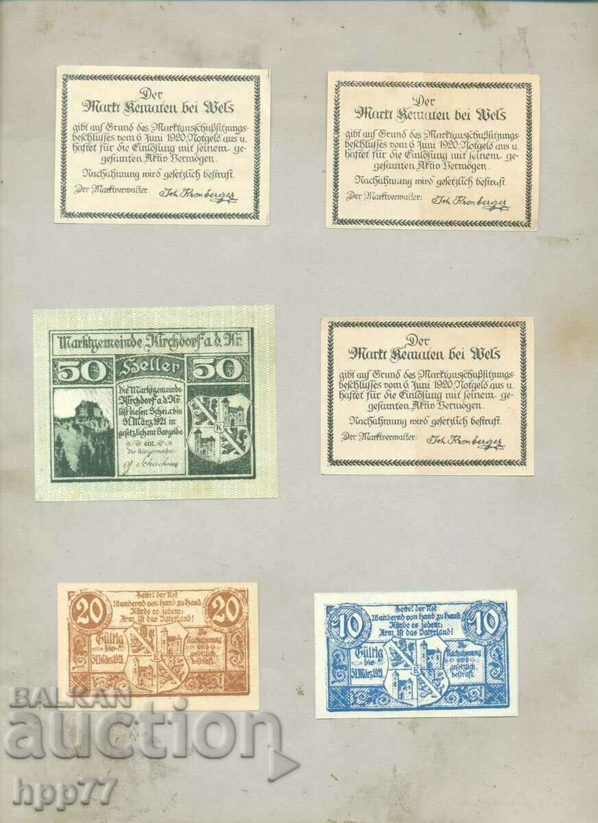 6 different NOTGELD notgeld 41 banknotes with price 9.00 BGN | € 4.60 6 different NOTGELD notgeld 41 banknotes with price 9.00 BGN | € 4.60