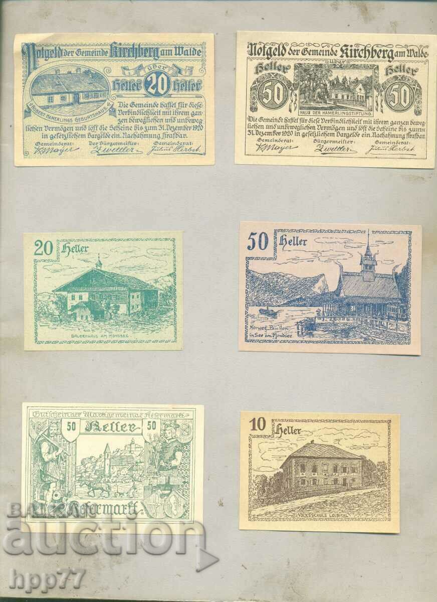 6 different NOTGELD notgeld 44 banknotes