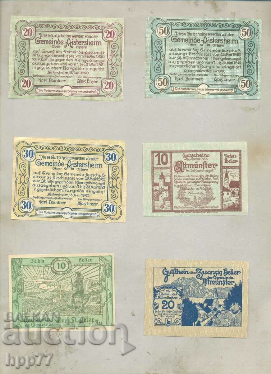 6 diferite NOTGELD notgeld 48 bancnote
