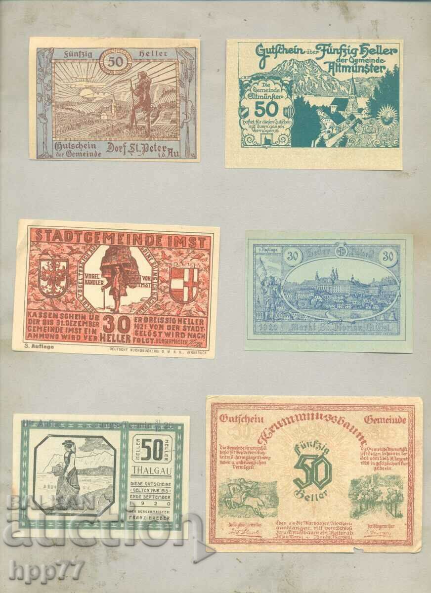 6 diferite NOTGELD notgeld 49 bancnote