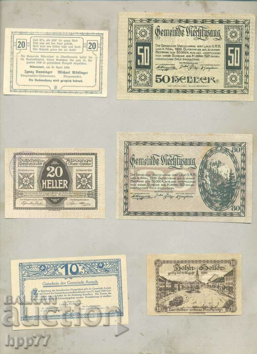 6 different NOTGELD notgeld 51 banknotes with price 9.00 BGN | € 4.60 6 different NOTGELD notgeld 51 banknotes with price 9.00 BGN | € 4.60