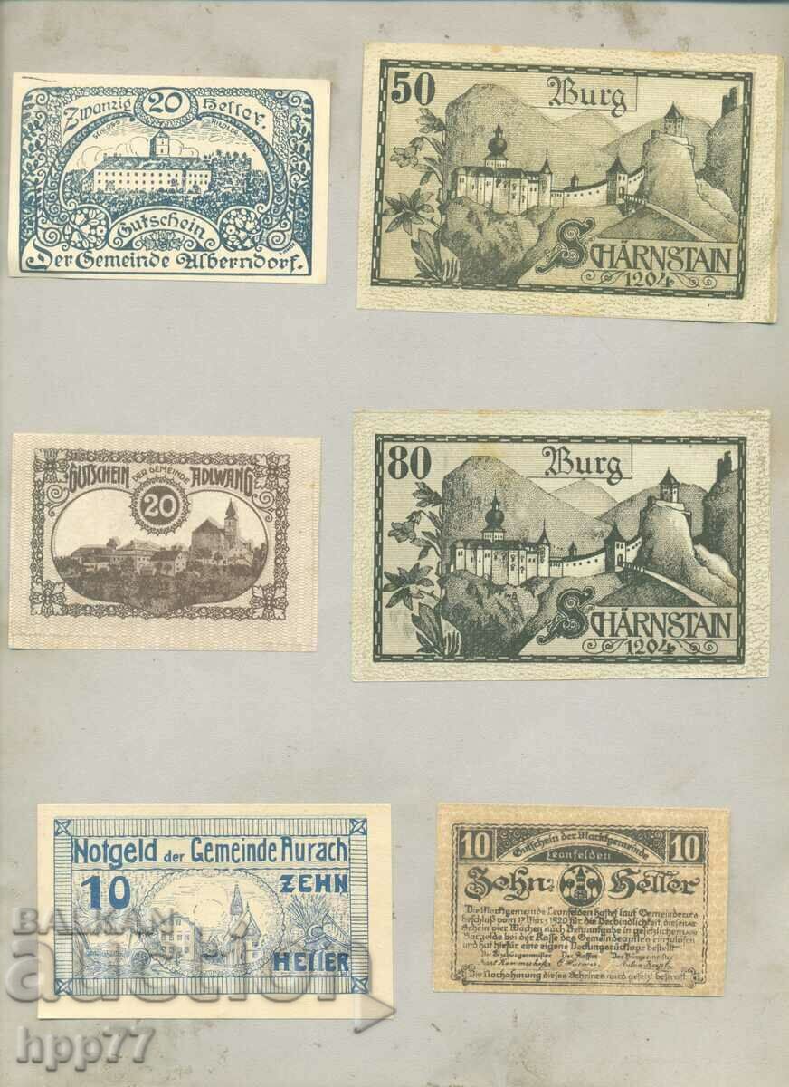 6 different NOTGELD notgeld 51 banknotes