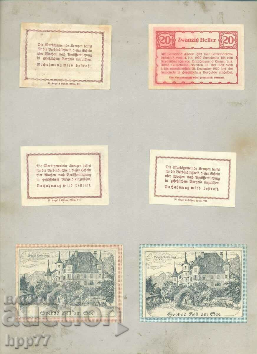 6 different NOTGELD notgeld 54 banknotes with price 9.00 BGN | € 4.60 6 different NOTGELD notgeld 54 banknotes with price 9.00 BGN | € 4.60