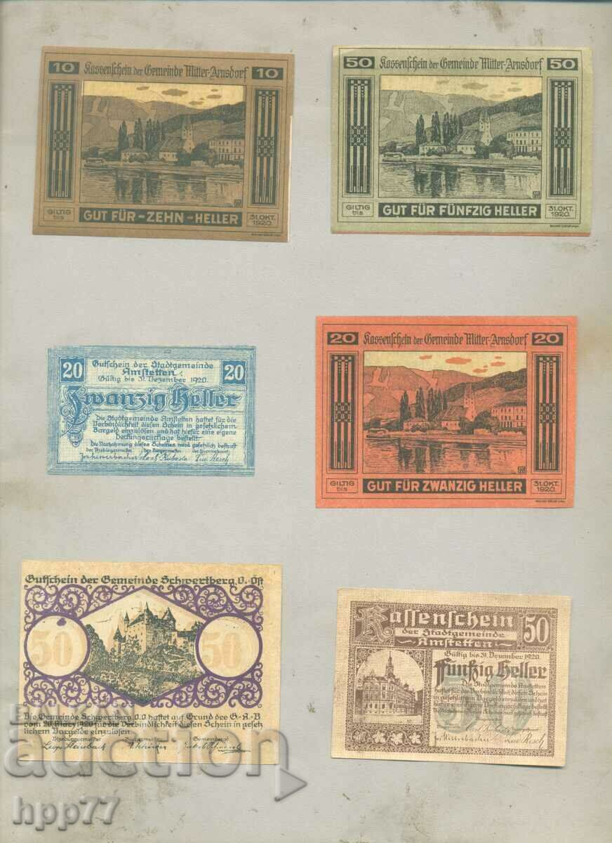 6 different NOTGELD notgeld 56 banknotes