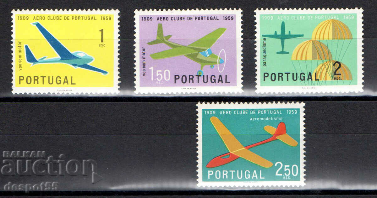 1960. Portugalia. 50 de ani de club portughez de avioane.