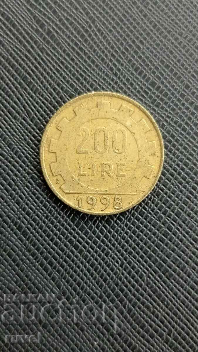 Italy, 200 Lire 1998