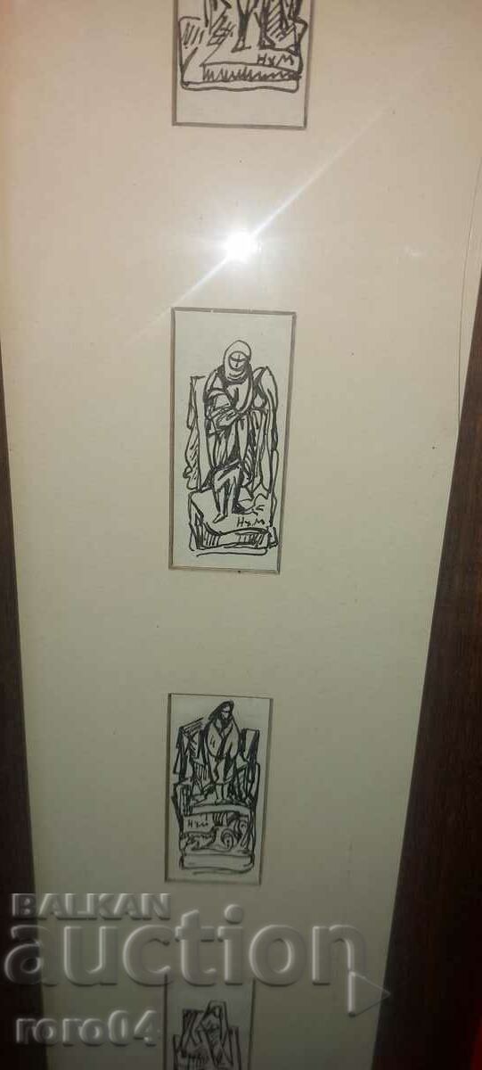 Auction  NAUM HAJIMLADENOV 1894-1985 SHOWER DRAWINGS