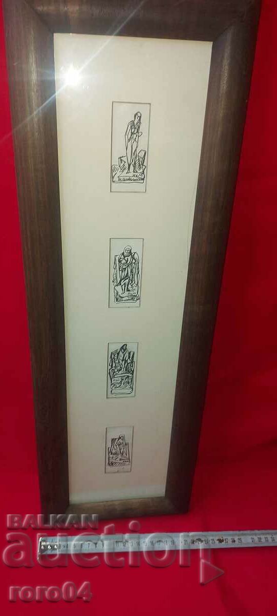 NAUM HAJIMLADENOV 1894-1985 SHOWER DRAWINGS - 5