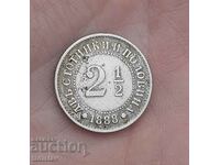 2 и 1/2 стотинки от 1888 г