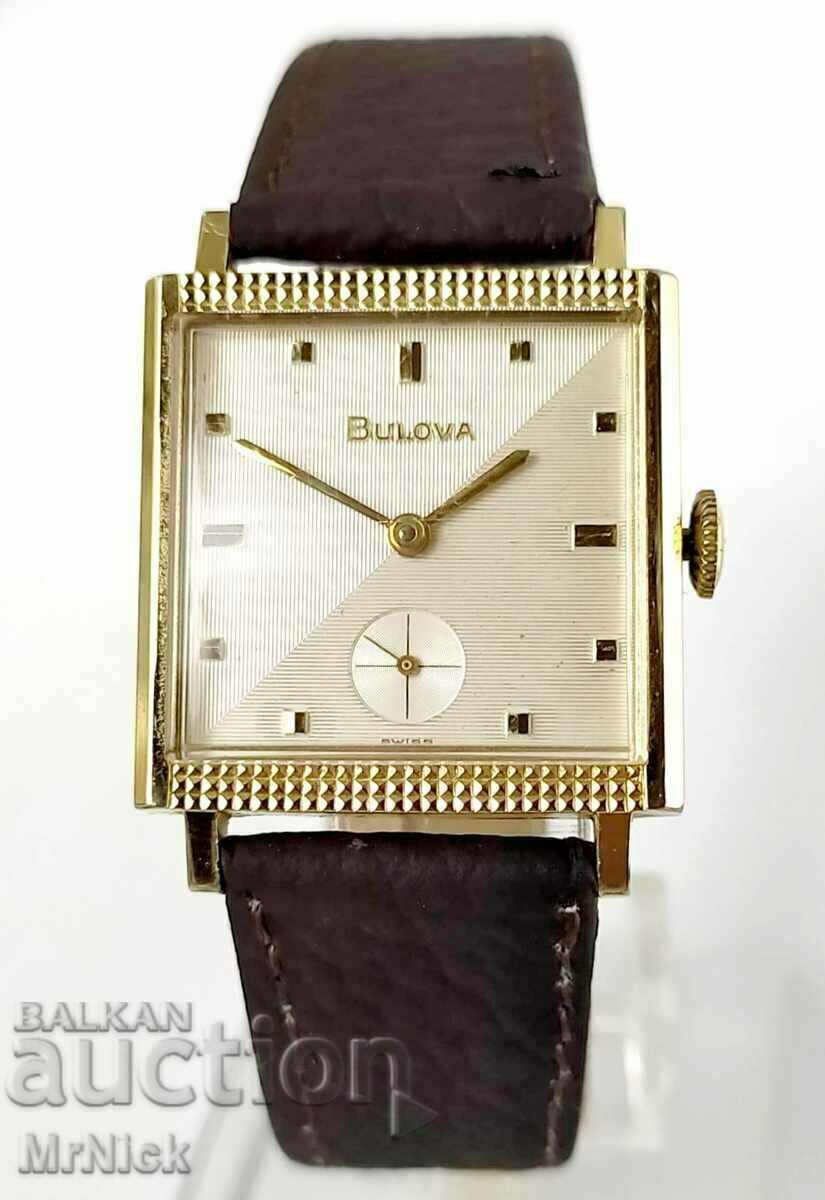 BULOVA 10 k. placat cu aur laminat- ceas mecanic bărbătesc