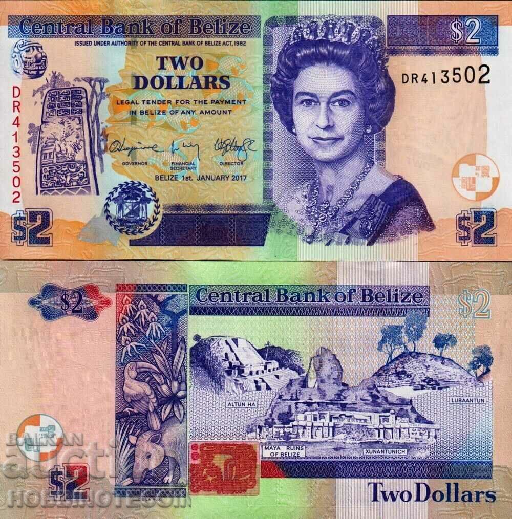 BELIZE BELIZE 2 $ issue - issue 2017 NEW UNC