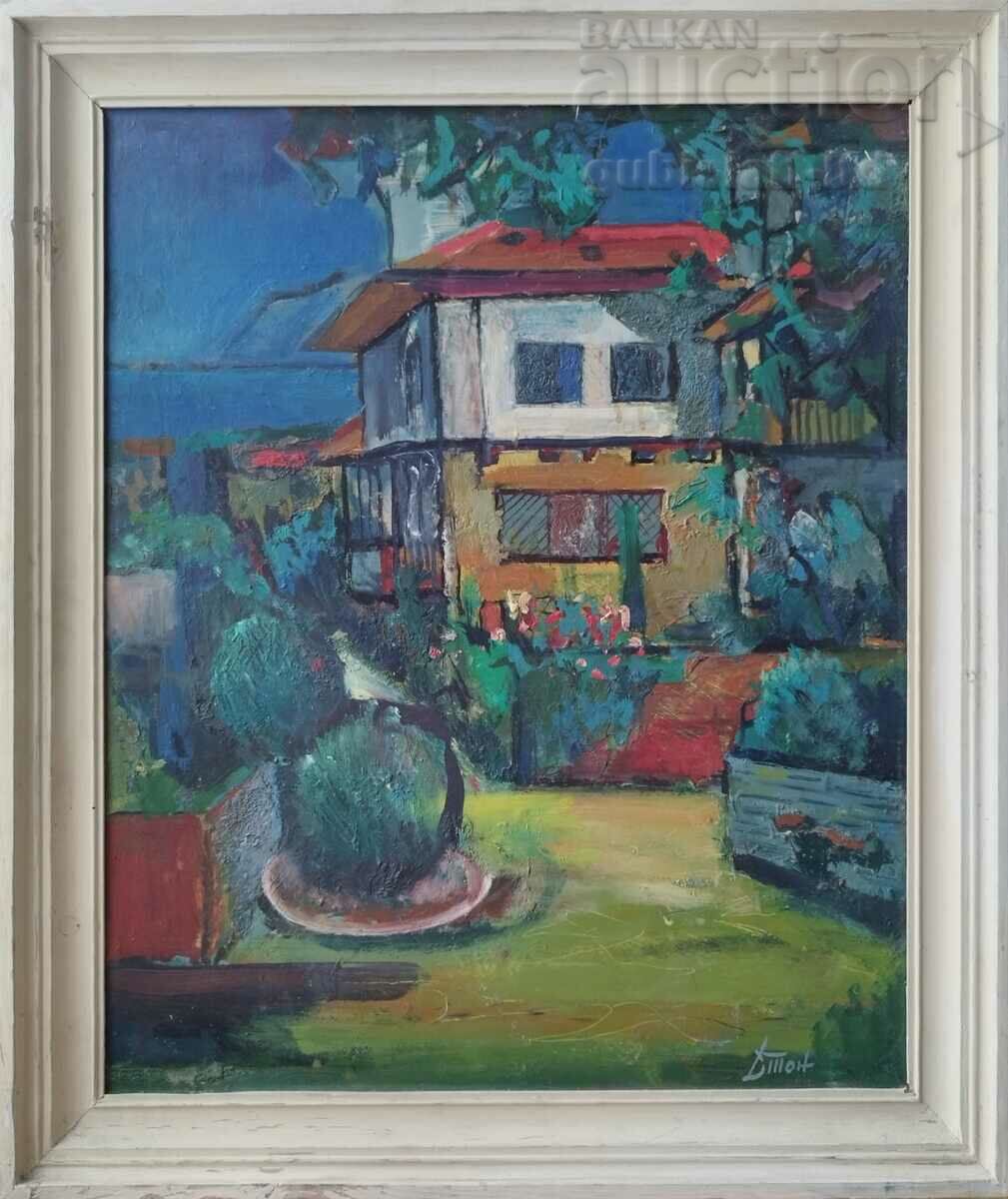 Pictură, „Casa lângă mare”, glugă. D. Tonchev, (1933-2021)