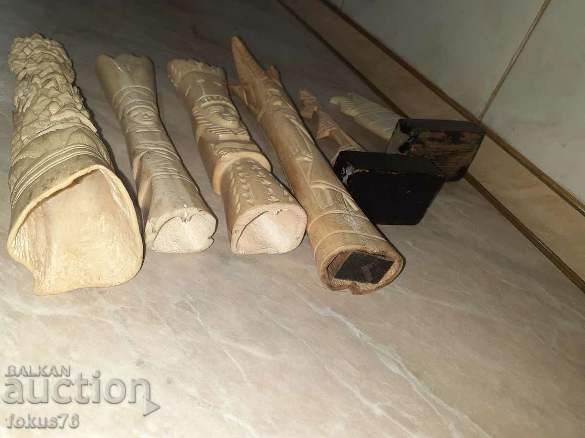 Лот фигури статуетки от кост - 7 Лот фигури статуетки от кост - 7