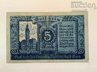 Германия notgeld 5 марки 1919 година град Гера