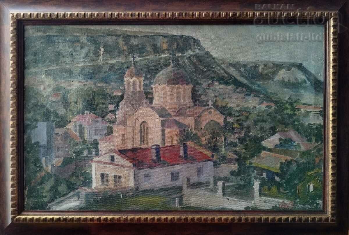 Картина "Църквата в Провадия", худ. Ст. Градинаров, 1968 г.