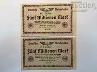 Germany 5 million marks 1923 - 2 pieces