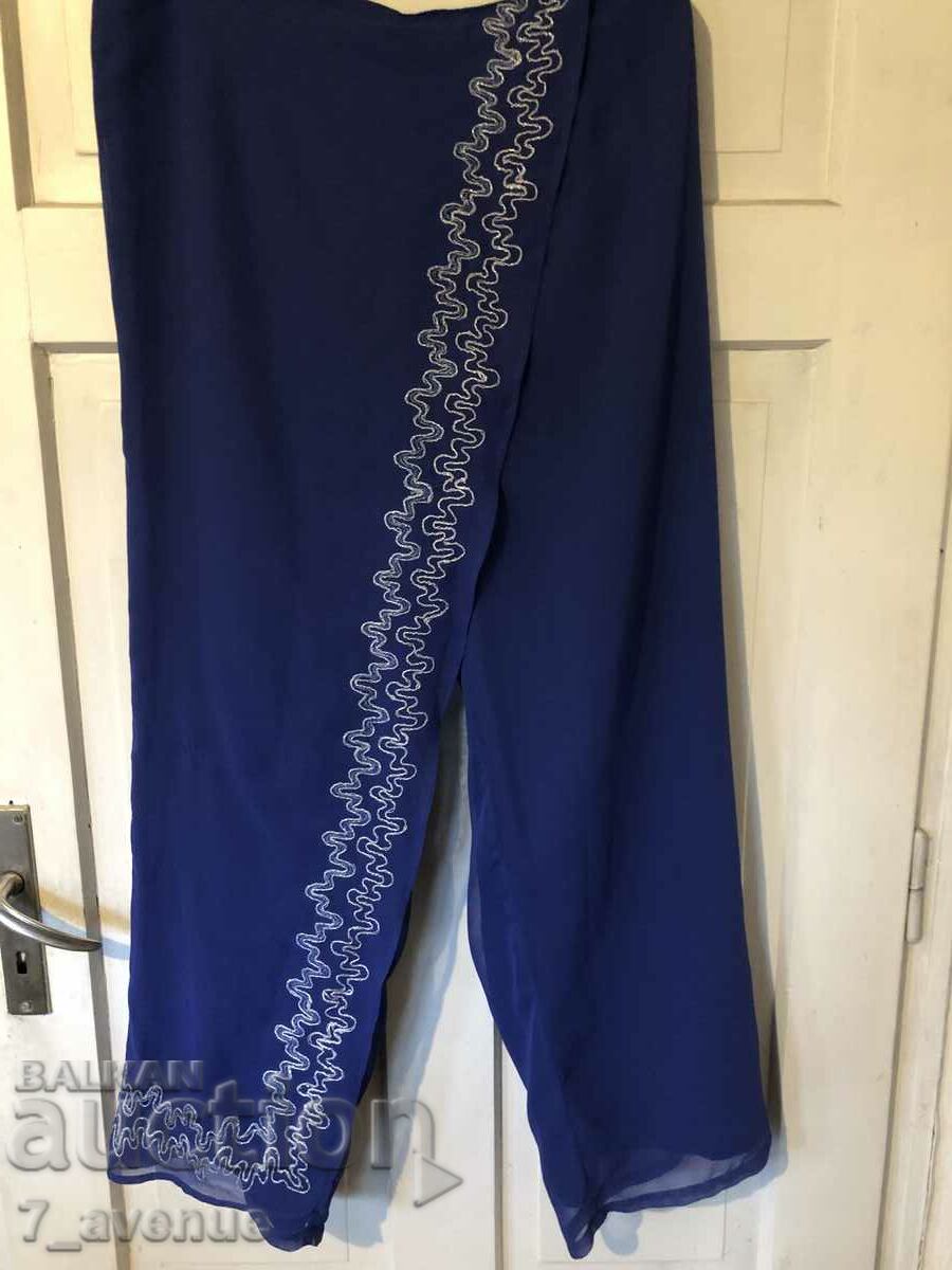 TROUSERS with lining and embroidery