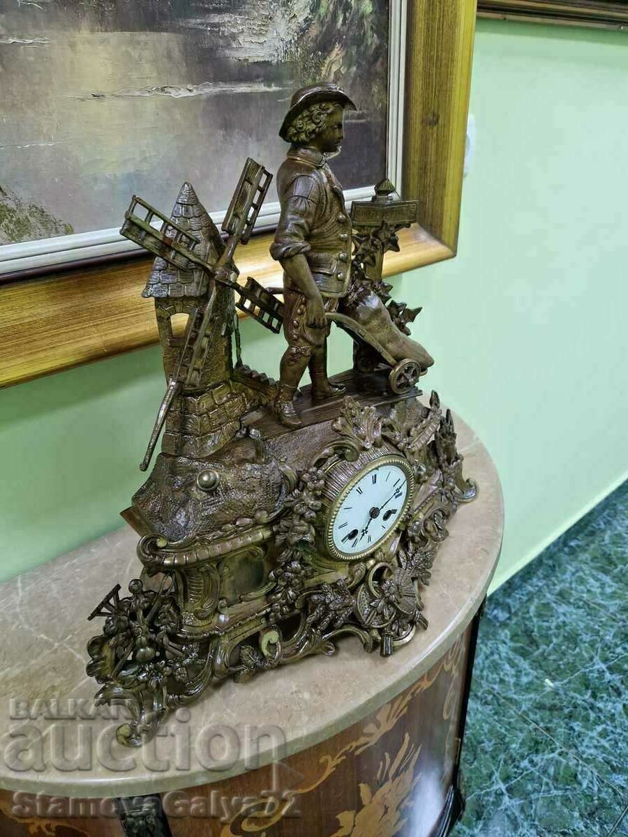 Delivery of A great antique French bronze mantel clock Delivery of A great antique French bronze mantel clock