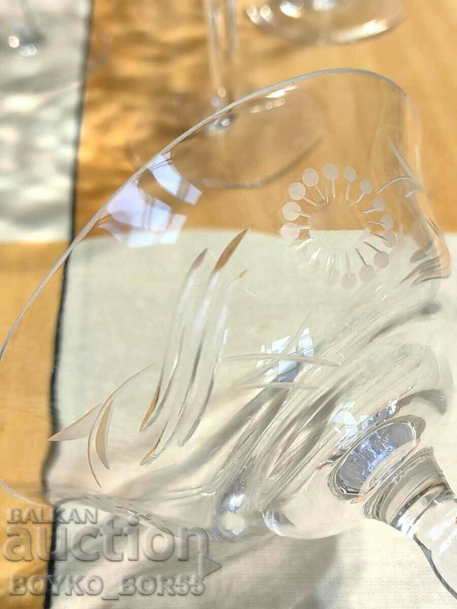 Eight Large Crystal Imperial Wine Glasses 1920s - 7 Eight Large Crystal Imperial Wine Glasses 1920s - 7