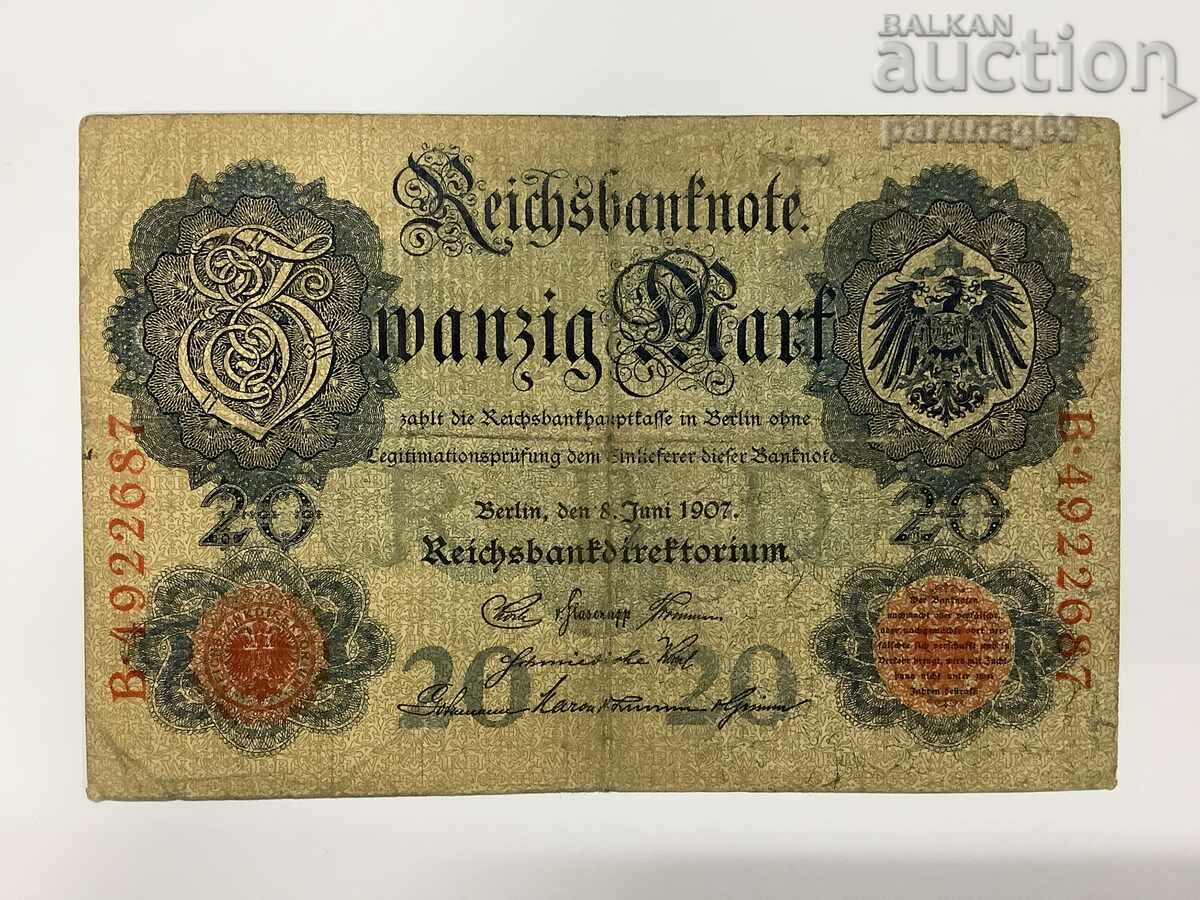 Германия 20 марки 1907 година