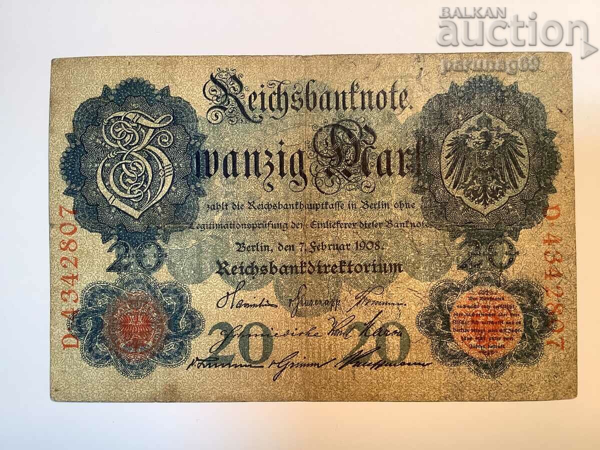 Germania 20 timbre 1908