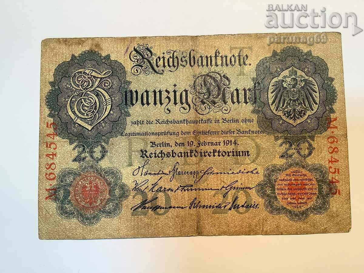 Germany 20 marks 1914 with price 2.00 BGN | € 1.02 Germany 20 marks 1914 with price 2.00 BGN | € 1.02