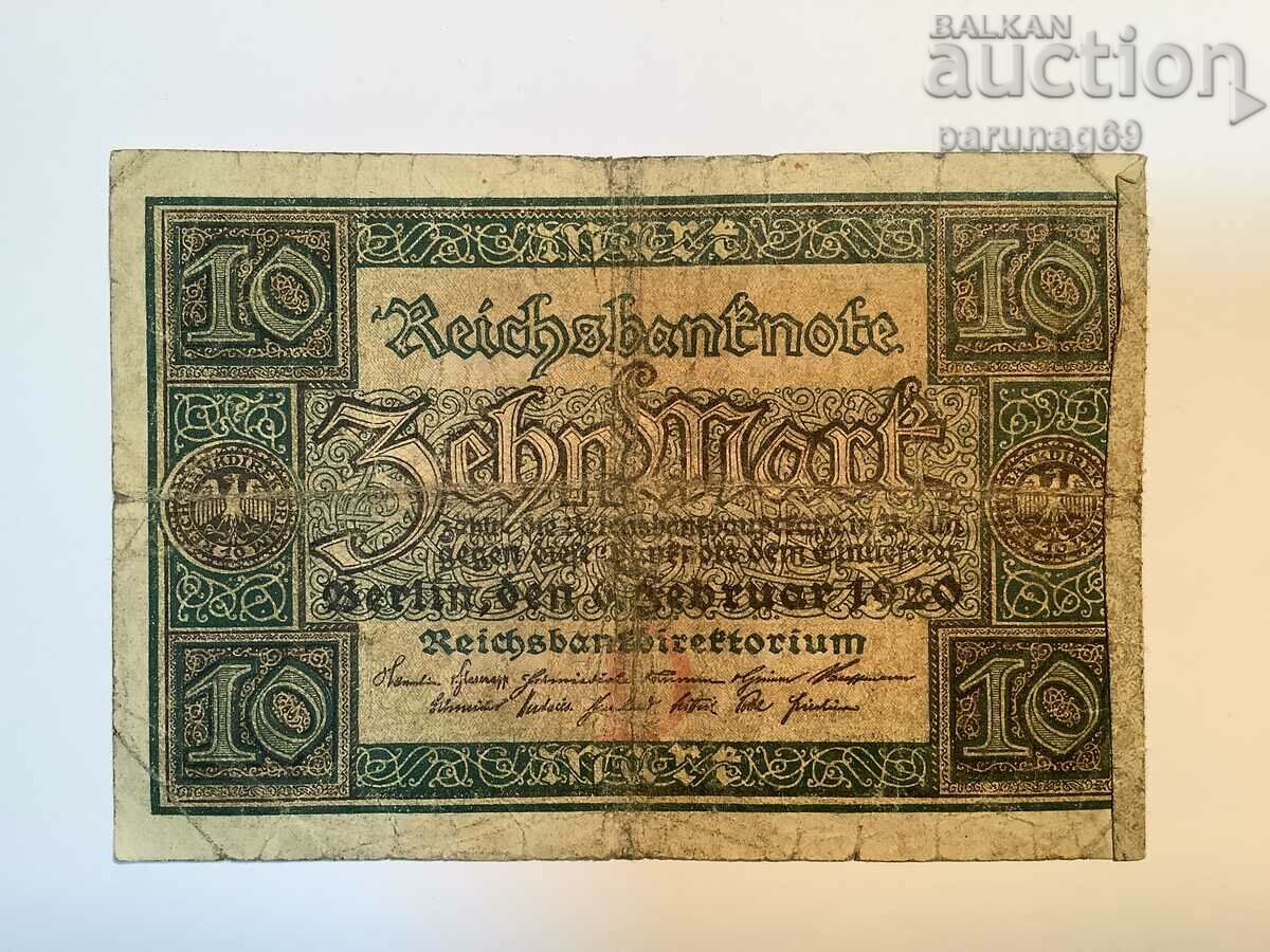 Германия 10 марки 1920 година