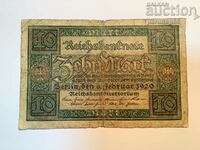 Германия 10 марки 1920 година
