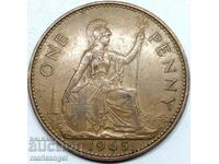 Great Britain 1 Penny 1965 30mm Elizabeth II Bronze