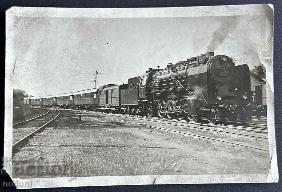 3912 Kingdom of Bulgaria BDZ Train with a steam locomotive near Sofia