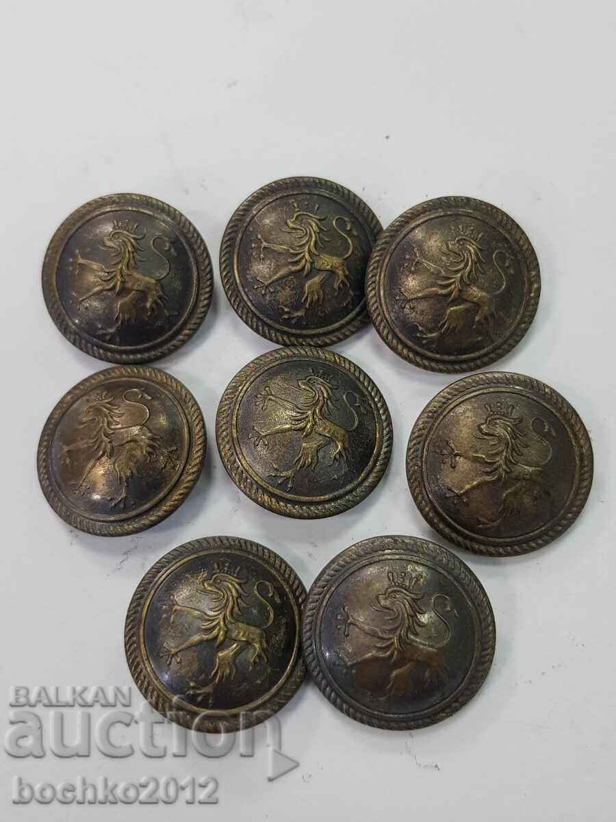 8 бр. царски офицерски военни копчета цар Борис III