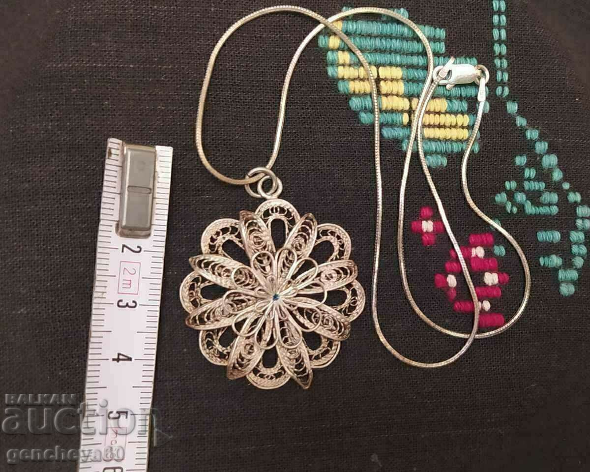 Delivery of Large silver pendant, filigree necklace Delivery of Large silver pendant, filigree necklace