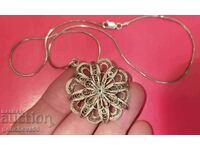 Beautiful silver pendant, filigree necklace