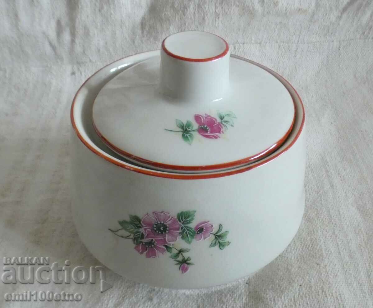 Old Bulgarian porcelain Isis sugar bowl with price 8.00 BGN | € 4.09 Old Bulgarian porcelain Isis sugar bowl with price 8.00 BGN | € 4.09