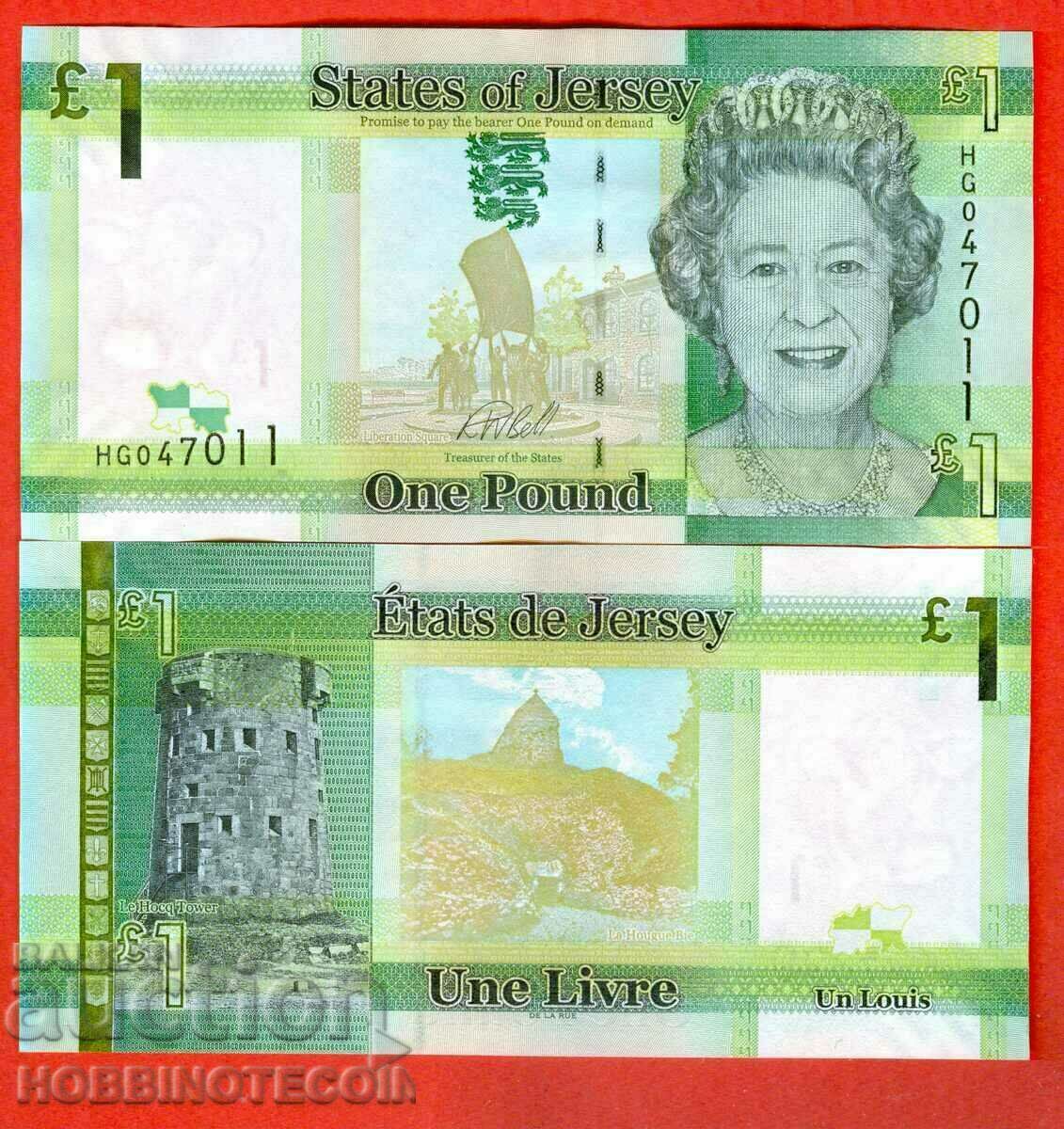 JERSEY JERSEY 1 Pound issue - issue 2018 NEW UNC