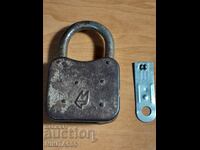 Old Russian padlock with plate - USSR