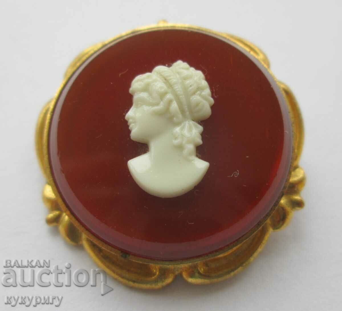 Elegant old lady's gold plated brooch - 6 Elegant old lady's gold plated brooch - 6