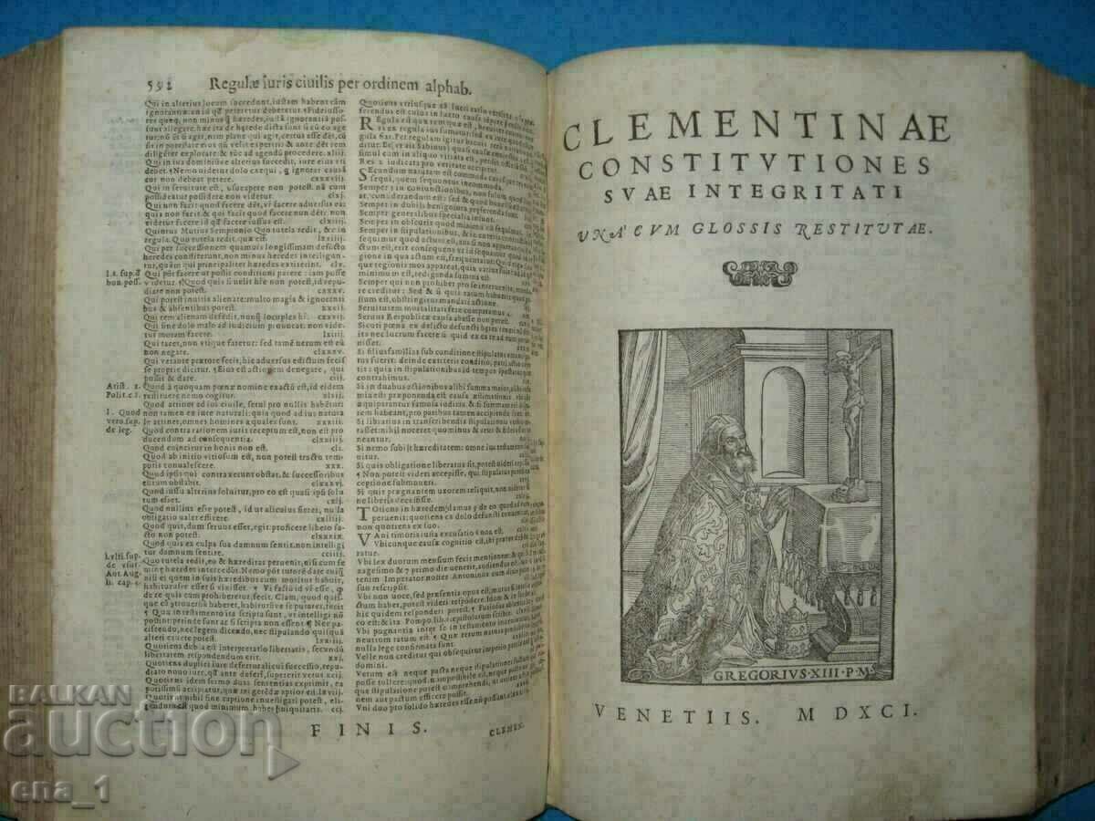 Auction A unique lot of 3 books on Law in Latin from 1591 Auction A unique lot of 3 books on Law in Latin from 1591