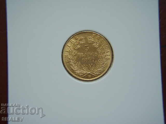 Livrarea 5 franci 1860 ВВ Franța (5 franci Franța) - XF/AU (aur)