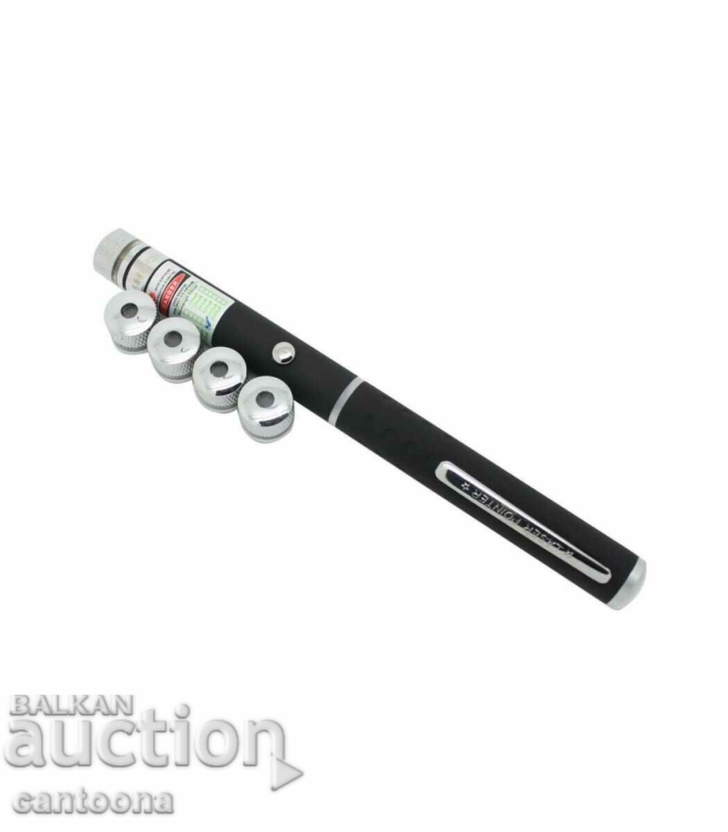 Auction Green laser pen with 5 attachments, rechargeable battery Auction Green laser pen with 5 attachments, rechargeable battery
