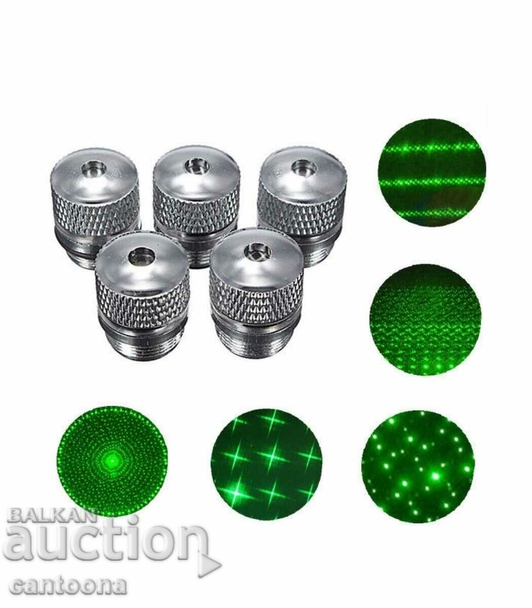 Delivery of Green laser pen with 5 attachments, rechargeable battery Delivery of Green laser pen with 5 attachments, rechargeable battery